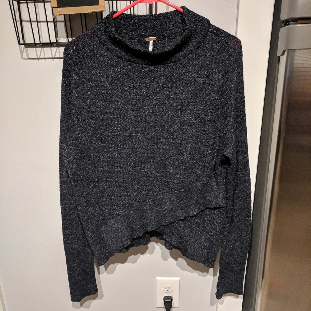 Free People Black Knit Pullover Sweater